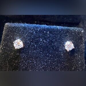 Genuine 14K White Gold, Lab-Grown Diamond Half Carat Studs. Brand New.